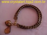 005- Pulseira de Couro Sintético Trançado