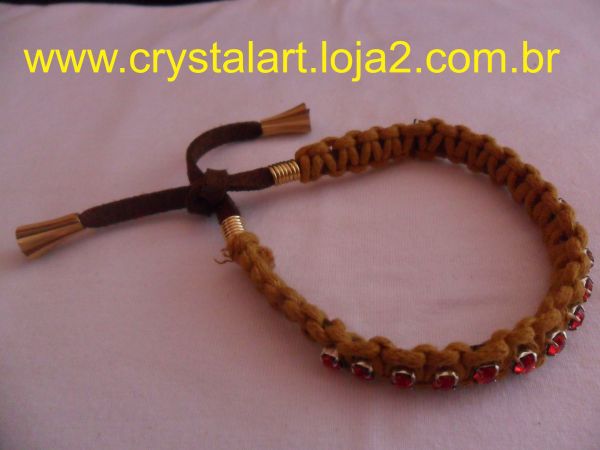 016- Pulseira Macramê com Strass