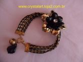 004- Pulseira de Couro Sintético Trançado