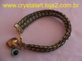 002- Pulseira de Couro Sintético Trançado