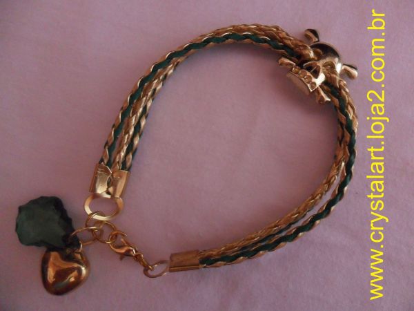 006- Pulseira de Couro Sintético Trançado